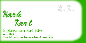 mark karl business card
